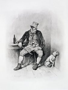 Bill Sikes and his dog, c1894. The villain from "Oliver Twist". From "Charles Dickens: A Gossip about his Life", by Thomas Archer, published c1894.